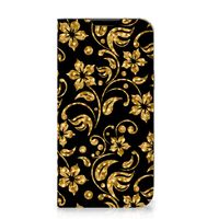 Apple iPhone 14 Plus Smart Cover Gouden Bloemen - thumbnail