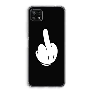Middle finger black: Samsung Galaxy A22 5G Transparant Hoesje