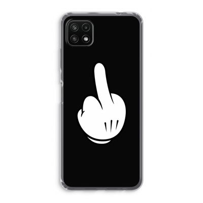 Middle finger black: Samsung Galaxy A22 5G Transparant Hoesje