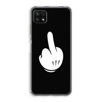 Middle finger black: Samsung Galaxy A22 5G Transparant Hoesje
