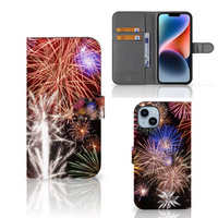 iPhone 15 Plus Wallet Case met Pasjes Vuurwerk - thumbnail