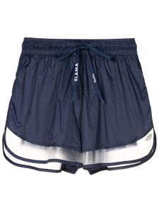 AMIR SLAMA GYM short de sport à taille haute - Bleu