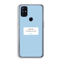 Reminder: OnePlus Nord N10 5G Transparant Hoesje