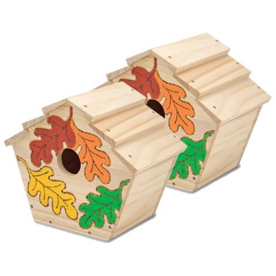 4x stuks decoratie DHZ vogelhuisje met verf