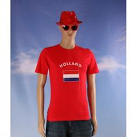 Heren shirt rood met de Hollandse vlag XL  -