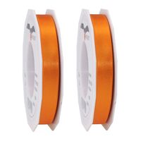 3x Luxe hobby/decoratie oranje satijnen sierlinten 1,5 cm/15 mm x 25 meter