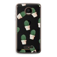 Cactusprint roze: Motorola Moto Z Force Transparant Hoesje