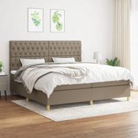 Boxspring met matras stof taupe 200x200 cm
