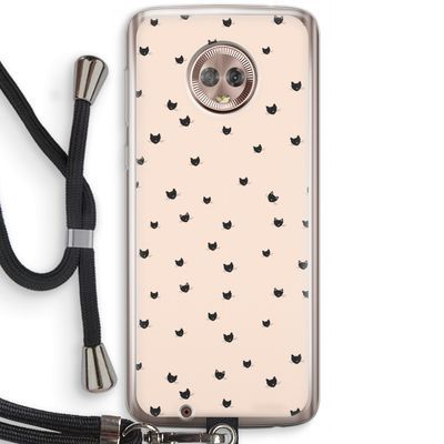 Kleine kattenkopjes: Motorola Moto G6 Transparant Hoesje met koord