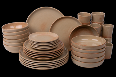 36 delige serviesset - 6 persoons - Maia - zandkleurig - Portugees stoneware