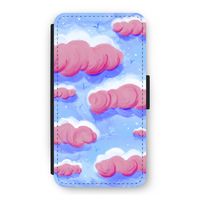 Roze wolken met vogels: iPhone 11 Pro Flip Hoesje