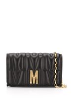 Moschino pochette matelassée à plaque logo - Noir - thumbnail