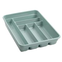 PlasticForte Bestekbak - 6-vaks - mintgroen - 40 x 30 x 7 cm - bestekhouder