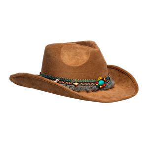 Carnaval verkleed festival hippie hoed - voor volwassenen - cowboyhoed Ibiza stijl