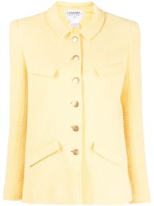 CHANEL Pre-Owned veste en tweed à boutonnière - Jaune