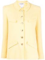 CHANEL Pre-Owned veste en tweed à boutonnière - Jaune