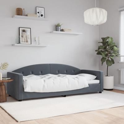 Slaapbank 80x200 cm fluweel donkergrijs