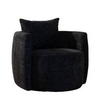 Bronx71 Fauteuil Ruby chenille stof zwart