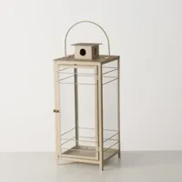Boltze Home lantaarn ijzer bregenz 35x35x80cm beige Boltze Home lantaarn ijzer bregenz 35x35x80cm beige