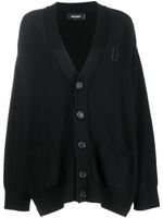 DSQUARED2 cardigan en laine vierge à logo Orb brodé - Noir