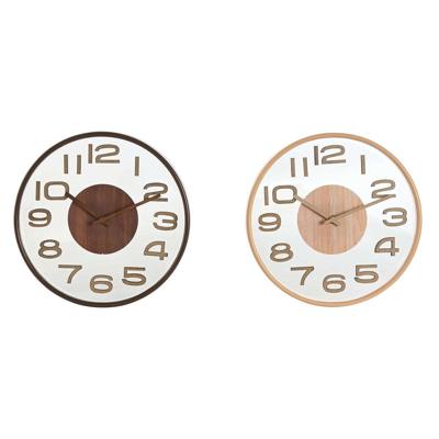 Muurklok Home ESPRIT Bruin Natuurlijk PVC Hout 30 x 4,7 x 30 cm (2 Stuks)