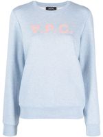 A.P.C. sweat en coton à logo Viva - Bleu - thumbnail