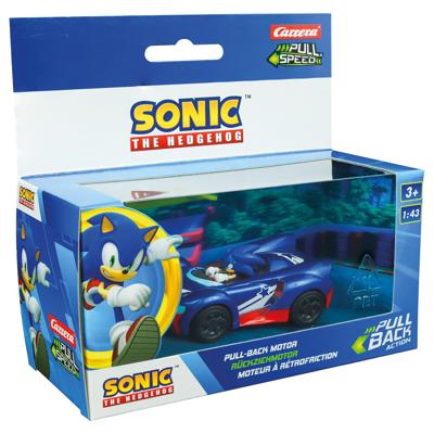 Sonic Pull back auto team racing - blauw