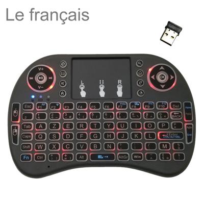 Ondersteuning taal: Franse i8 Air Mouse draadloze achtergrondverlichting toetsenbord met touchpad voor Android TV Box & Smart TV & PC Tablet & Xbox360