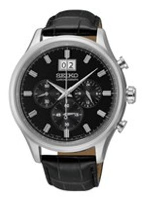 Horlogeband Seiko 7T04-0AE0 / SPC083P2 / L07H012J0 Leder Zwart 20mm