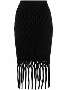 PINKO jupe frangée en macramé - Noir