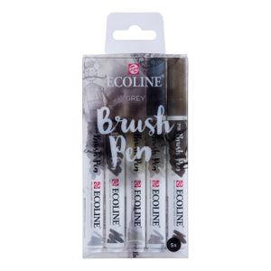 Royal Talens Ecoline Brush Pen - Set van 5 stuks - Grijs