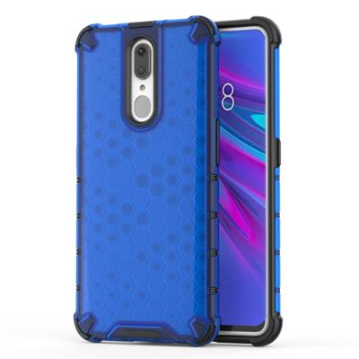Honingraat schokbestendig PC + TPU Case voor OPPO F11 (blauw)