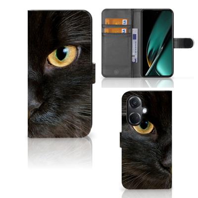 OnePlus Nord CE 3 | Telefoonhoesje | Met pasjeshouder | Zwarte Kat OnePlus Nord CE 3 | Telefoonhoesje | Met pasjeshouder | Zwarte Kat