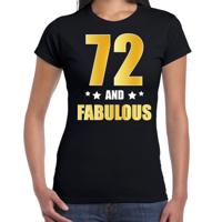 72 jaar and fabulous tekst - verjaardag cadeau t-shirt - zwart - voor dames