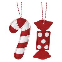 Kersthangers Vilt Snoep, Set van 12