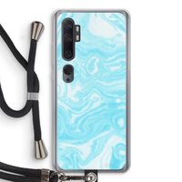 Waterverf blauw: Xiaomi Mi Note 10 Transparant Hoesje met koord
