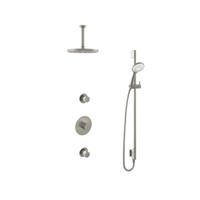 Hotbath Buddy - Inbouw Regendoucheset - 2 Stopkranen - Thermostatisch - Plafondbuis 15 cm - Hoofddouche 250 mm - Ronde Handdouche 3 Standen - Glijstang 900 mm - Waterbesparend - V02