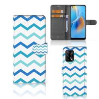 OPPO A74 4G | Telefoon Hoesje | Zigzag Blauw