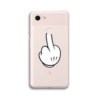 Middle finger black: Google Pixel 3 XL Transparant Hoesje