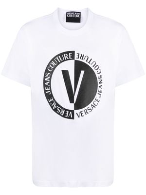 Versace Jeans Couture t-shirt en coton à logo imprimé - Blanc