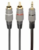 3.5 mm stereo plug to 2*RCA plugs 2.5m cable, gold-plated connectors