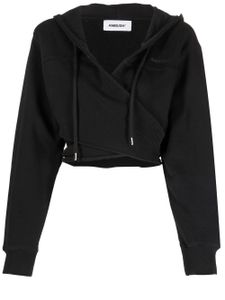 AMBUSH hoodie crop à logo brodé - Noir