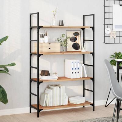 Wandschappen 4 st zwevend olieafwerking 100x30x2 cm acaciahout
