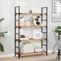 Wandschappen 4 st zwevend olieafwerking 100x30x2 cm acaciahout
