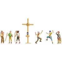NOCH 45874 TT Bergbeklimmers met bergkruis figuren Geverfd, Staand