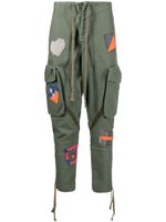 Greg Lauren pantalon cargo à design patchwork - Vert - thumbnail