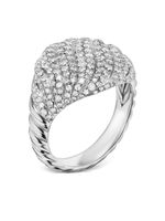 David Yurman bague Cable 13 mm en or blanc 18ct pavée de diamants - Argent - thumbnail