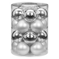 40x stuks glazen kerstballen elegant zilver mix 6 cm glans en mat - Kerstbal