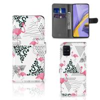 Samsung Galaxy A51 | Telefoonhoesje | Met pasjeshouder | Flamingo Triangle