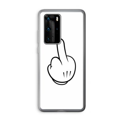 Middle finger white: Huawei P40 Pro Transparant Hoesje